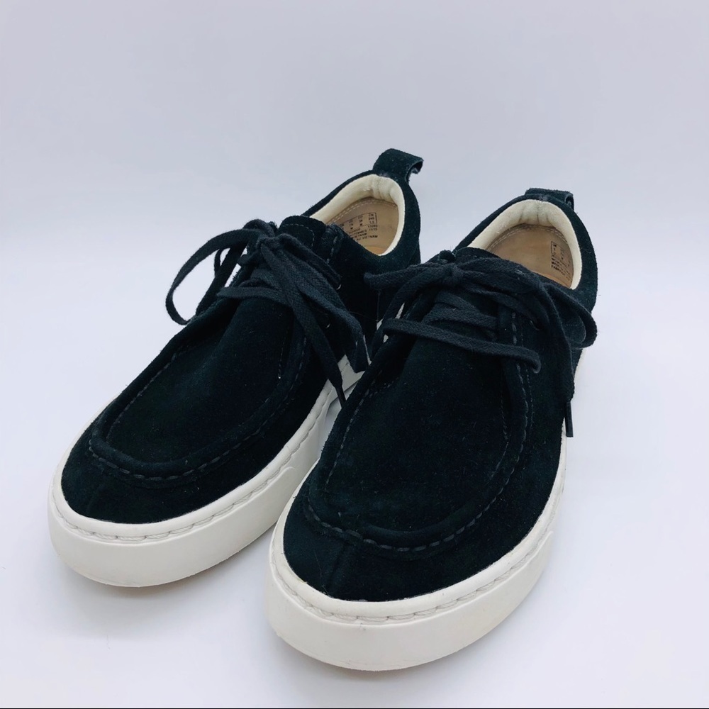 Black Suede Lace-Up Platform Sneakers - Women